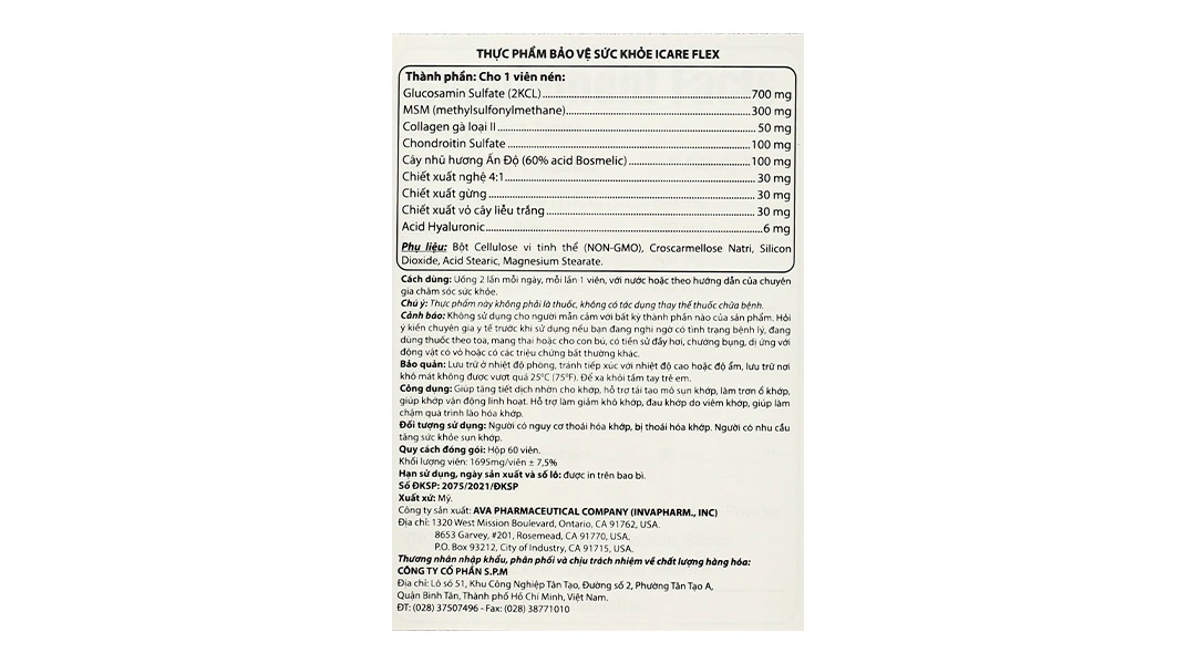Thực phẩm bảo vệ sức khỏe Icare Flex - 6